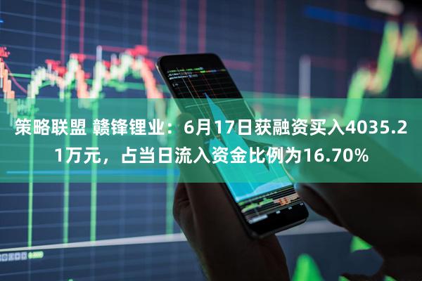 策略联盟 赣锋锂业：6月17日获融资买入4035.21万元，占当日流入资金比例为16.70%